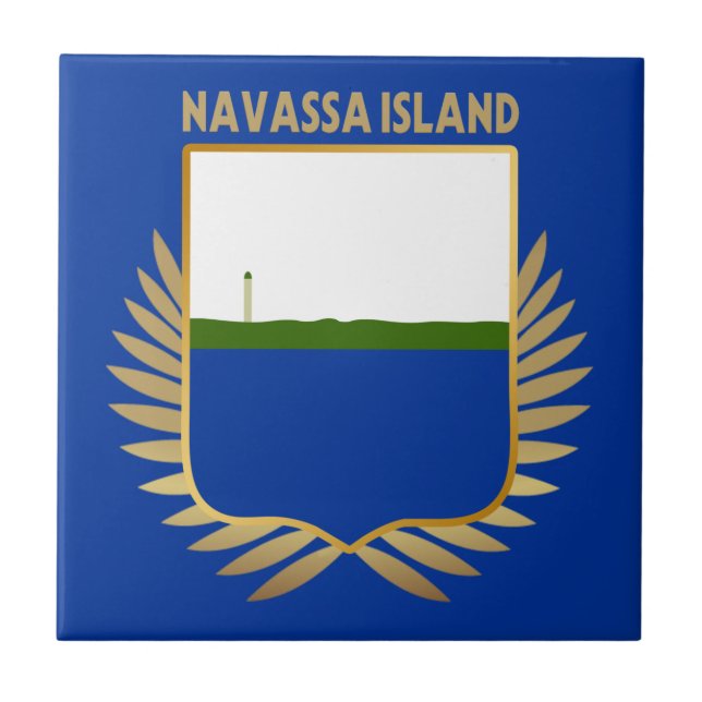 Navassa Island Flagga Shield Kakelplatta (Framsidan)