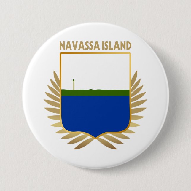 Navassa Island Flagga Shield Knapp (Framsida)