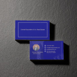Nave Blue Minimalist Real Gods Agent Visitkort