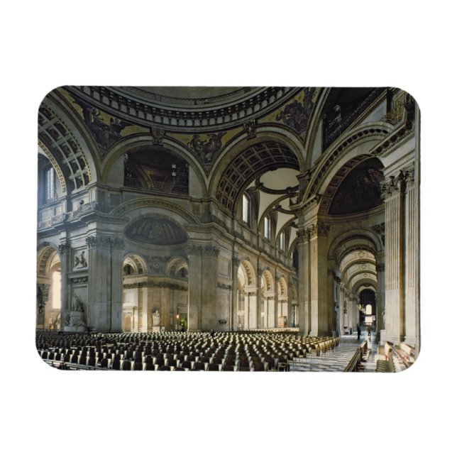 Nave of St. Paul's Cathedral (foto) Magnet (Horisontell)