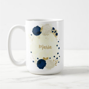 navelblommig bröllopsdekor i guld kaffemugg