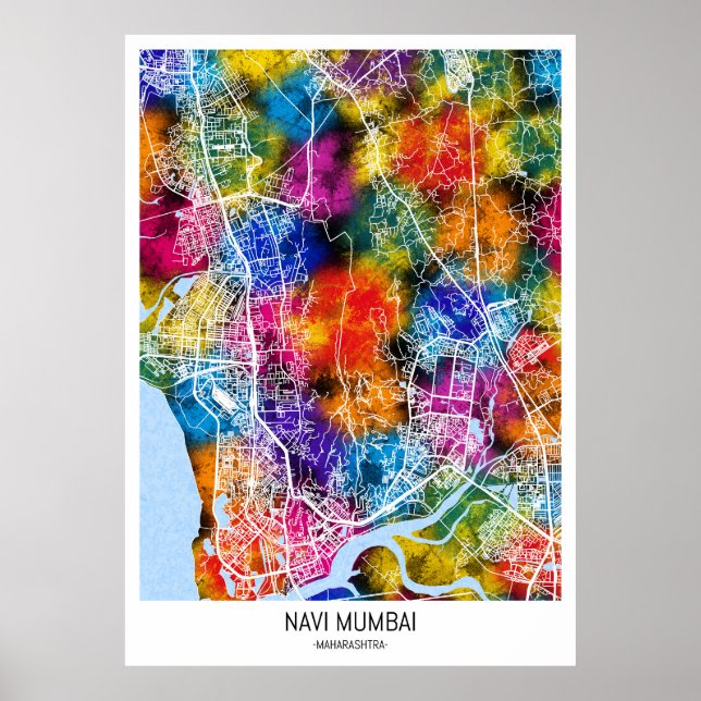 Navi Mumbai Maharashtra City Karta Poster (Framsidan)