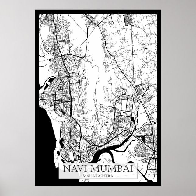 Navi Mumbai Maharashtra Map Poster (Framsidan)