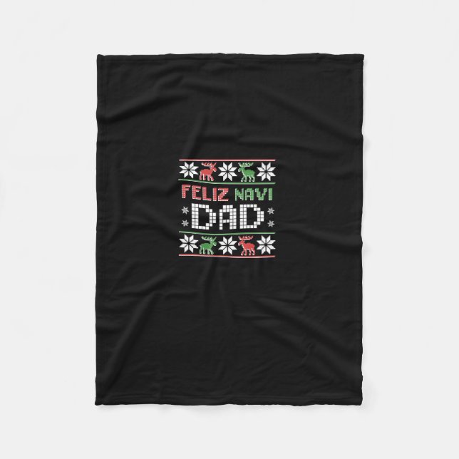 Navi Pappa Navidad Funny jul Ugly Sweater Fath Fleecefilt (Framsidan)
