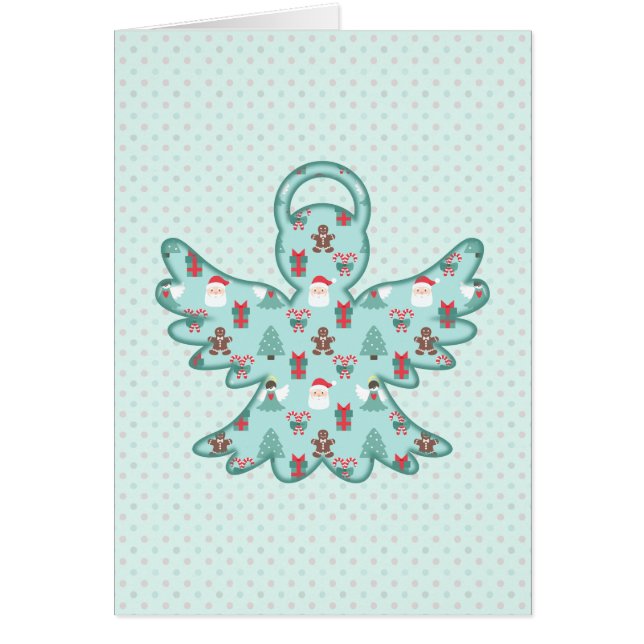 Navidad Angel Cutout Hälsningskort (Framsidan)
