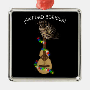 Navidad Boricua Cuatro Puertorriqueno Julgransprydnad Metall