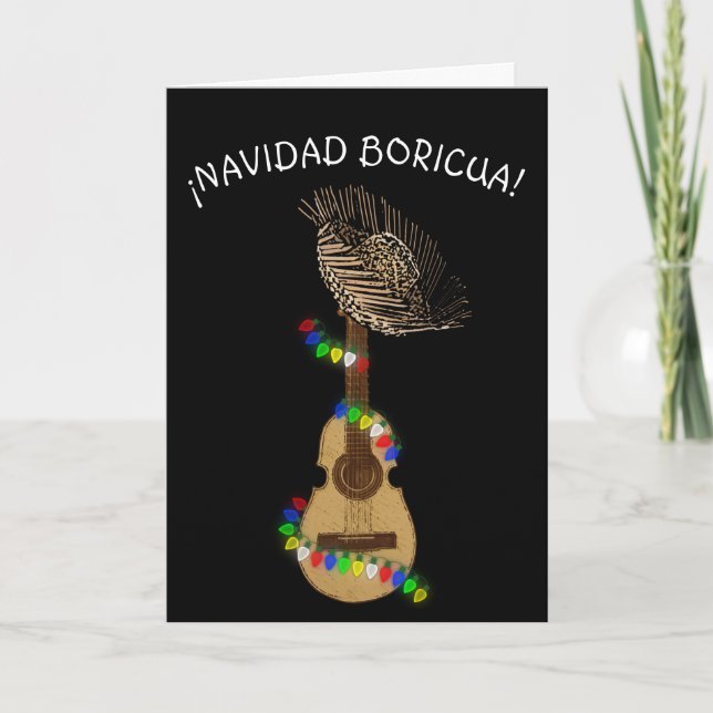 Navidad Boricua Cuatro Puertorriqueno Tack Kort (Framsida)