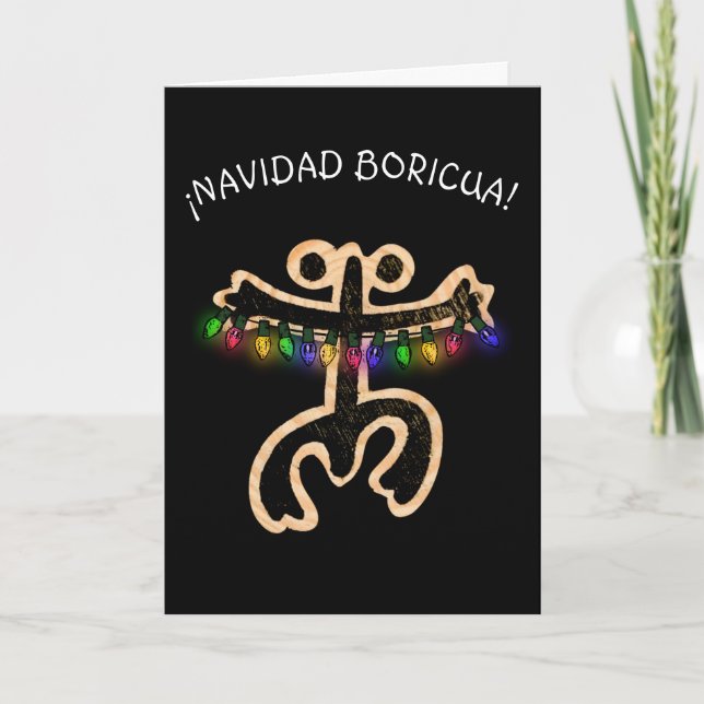 Navidad Boricua Julafton Coqui Taino Tack Kort (Framsida)