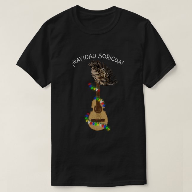 Navidad Boricua Puerto Rican Cuatro T Shirt (Design framsida)