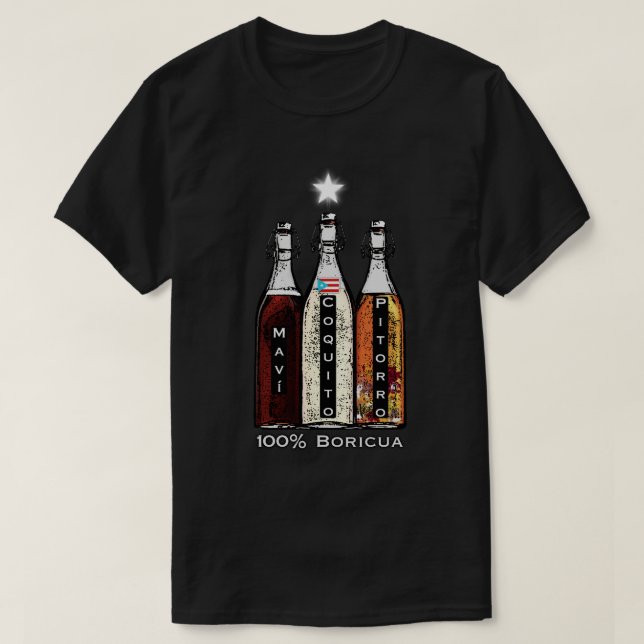 Navidad Boricua Puerto Rico Mavi Coquito Pitorro T Shirt (Design framsida)