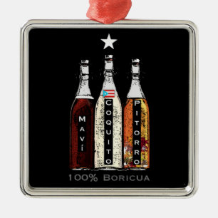 Navidad Boricua Puerto Rico Traditional Drinks Julgransprydnad Metall