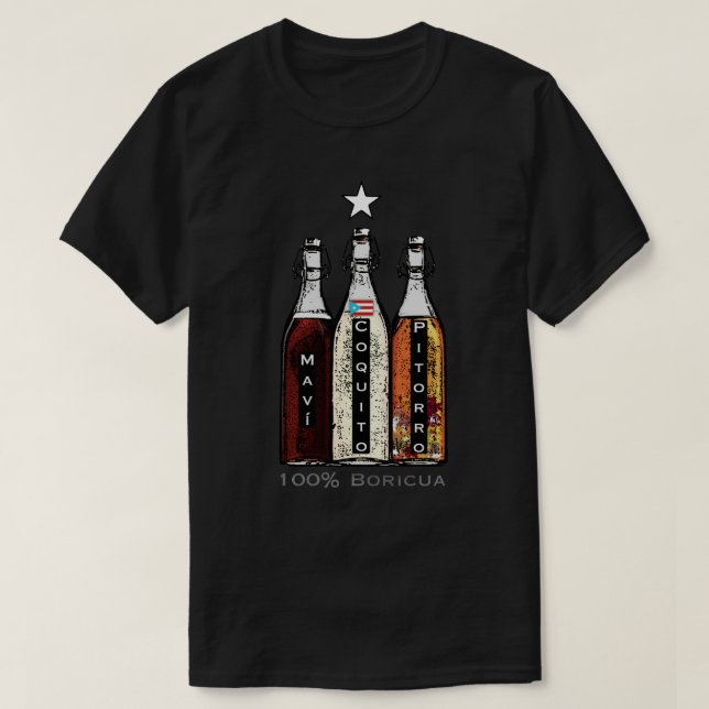 Navidad Boricua Puerto Rico Traditional Drinks T Shirt (Design framsida)
