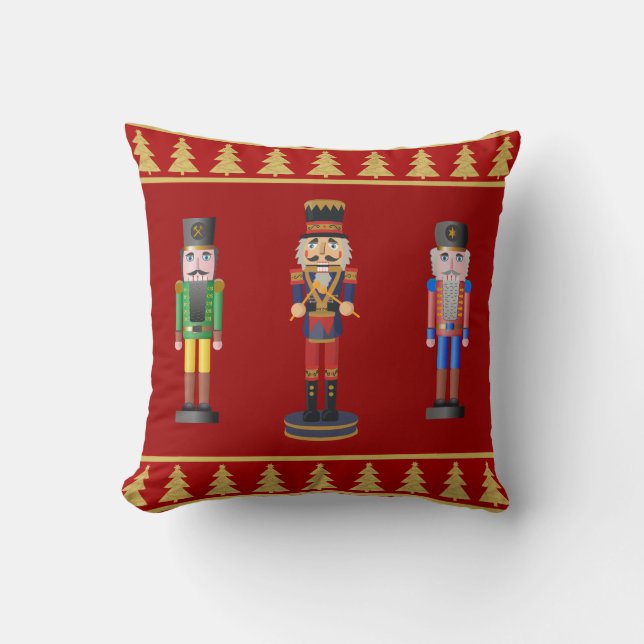 Navidad con cascanueces y pinos dorados kudde (Framsida)