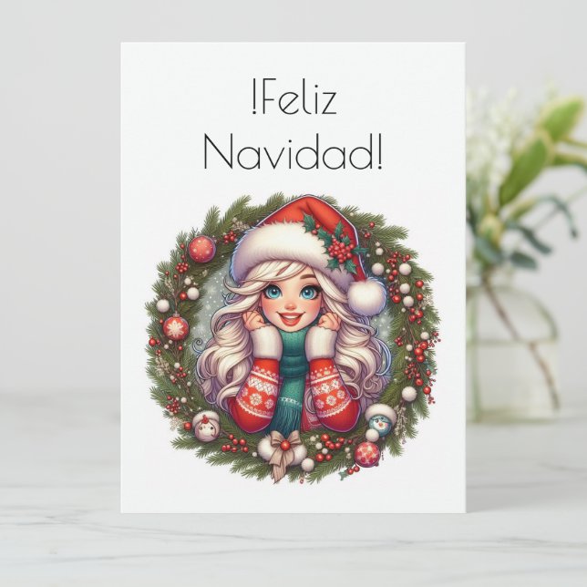 Navidad Feliz Julkort (Stående Fram)