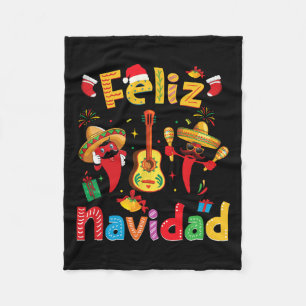 Navidad Mexican Fiesta Hett Pepper Guitar Julafton Fleecefilt