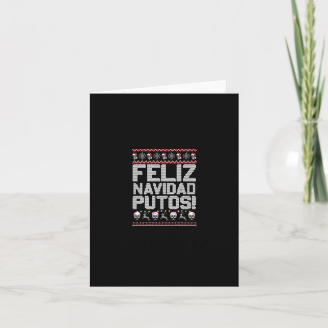 Navidad Putos Funny Mexikansk Ugly God Jul Party G Kort (Framsida)