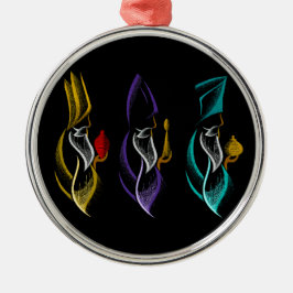 Navidad Reyes Magos estilo bordado Julgransprydnad Metall