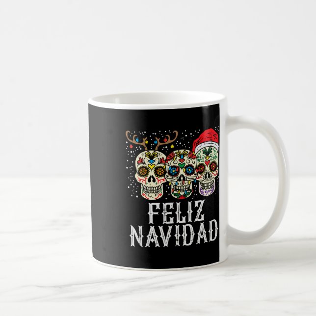 Navidad Sugar Döskallars Reindeer Santa Mexican Kr Kaffemugg (Höger)