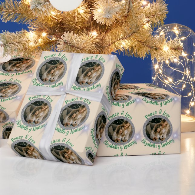 Navidades de hålfía de plata redonda y crema d presentpapper (Helgdagar)