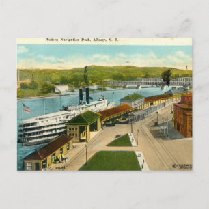 Navigation Dock, Albany NY 1924 vintage Vykort