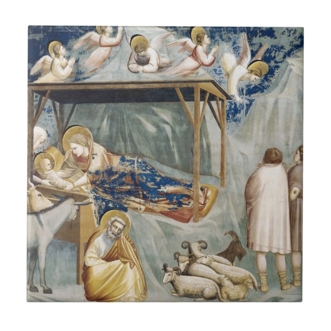 Navigation (Jesus Kristus födelse) (av Giotto) Kakelplatta (Framsidan)