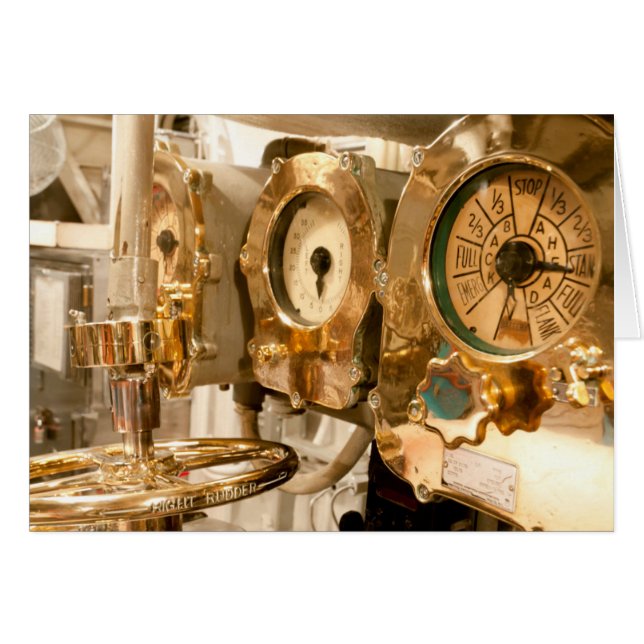 Navigationsredskap och redskap på undervattensfart hälsningskort (Framsidan Horizontal)