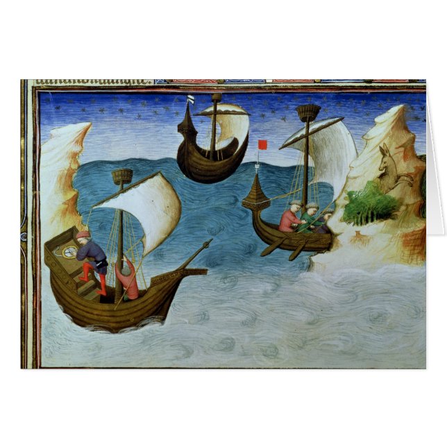 Navigatörer som använder en astrolabium hälsningskort (Framsidan Horizontal)