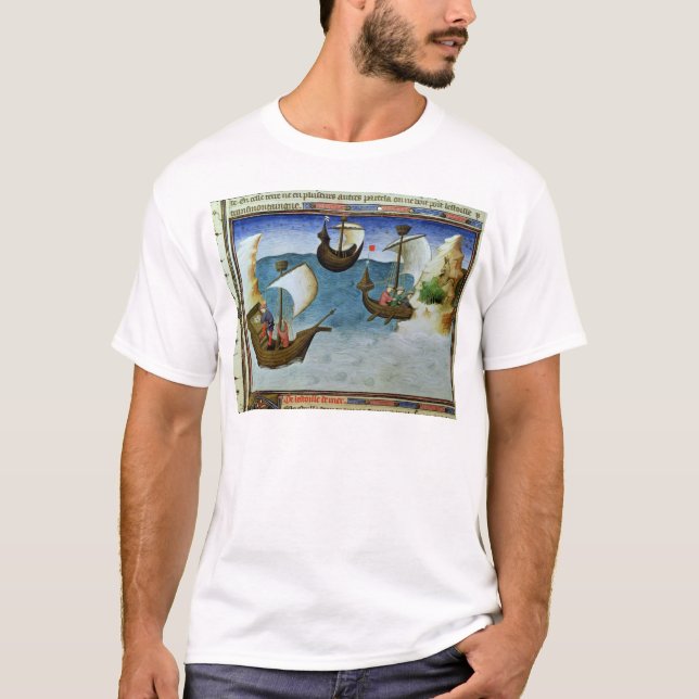 Navigatörer som använder en astrolabium t-shirt (Framsida)