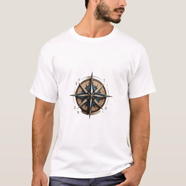 Navigera i resan: Compass Ro T-Shirt Design (Framsida)