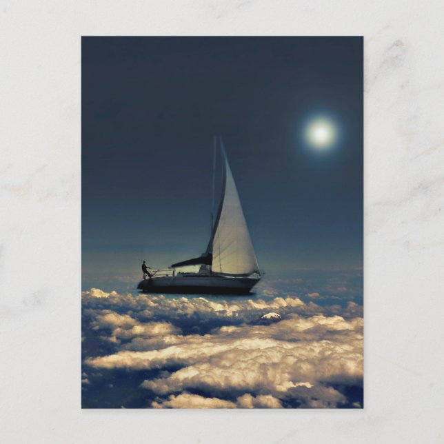 Navigera i Trough Clouds Dreamy Collage Vykort (Framsida)