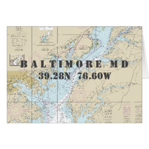 Navigeringsschema för sjöfart i Baltimore MD Chesa Hälsningskort