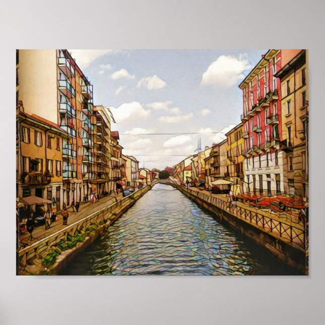 Navigli Canal Milano Poster (Framsidan)