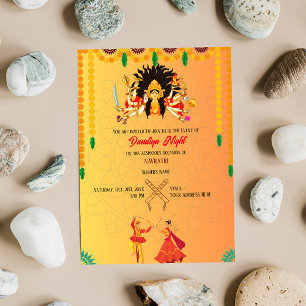 Navratri Dandiya Natthändelse Inbjudningar