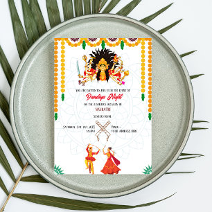 Navratri Dandiya Natthändelse Inbjudningar