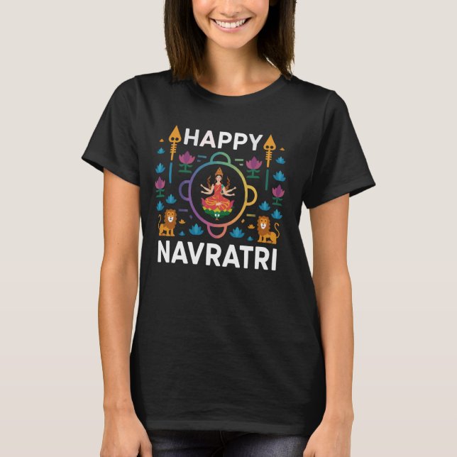 Navratri Graba Hinduism Hindu Goddess Durga 1 T Shirt (Framsida)