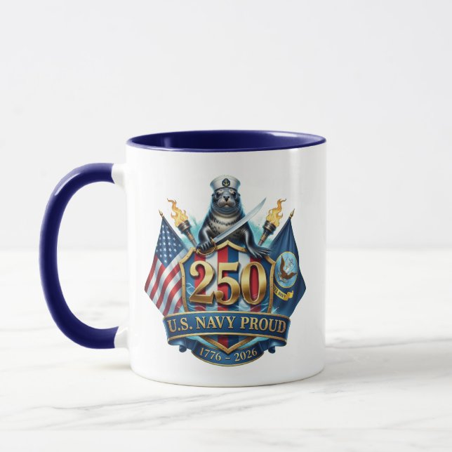Navy 250th Anniversary Coffee Mug Mugg (Vänster)