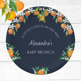 Navy A Little Cutie Orange Citrus Baby Brunch