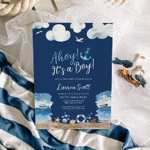 Navy Ahoys.. Det är en pojkbabyinbjudan.