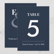 Navy Ampersand Bröllop | Modern Bordnummer