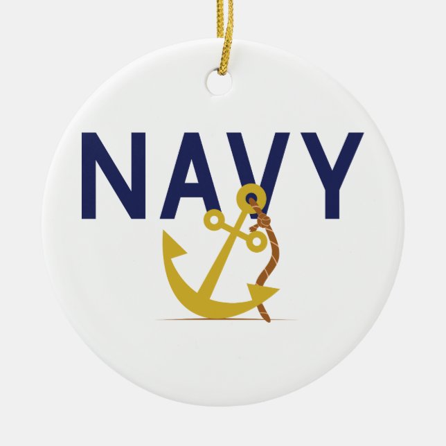 Navy Anchor Julgransprydnad Keramik (Framsidan)