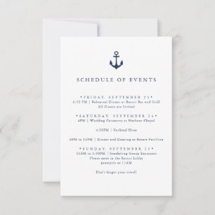 Navy Anchor Nautical Yacht SCHEDULE OF EVENTS Inbjudningar
