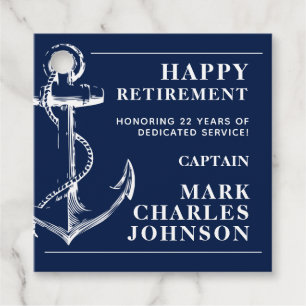 Navy Anchor Pension Gåvor Etiketter