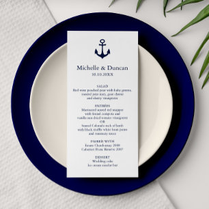 Navy Anchor Yacht Nautical Modern Bröllop Inbjudningar