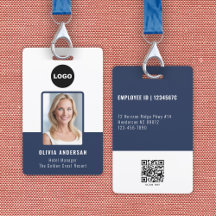 Navy Anställd ID-foto QR-kod Logo