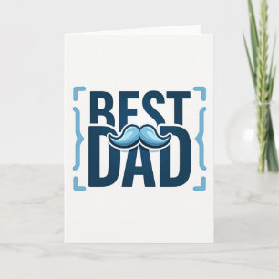Navy Bästa Pappa Mustasch Fader Kort