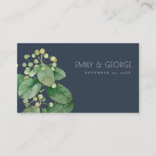 NAVY BERRY LEAFY FOLIAGE GREENERY BRÖLLOP WEBBPLAT VISITKORT