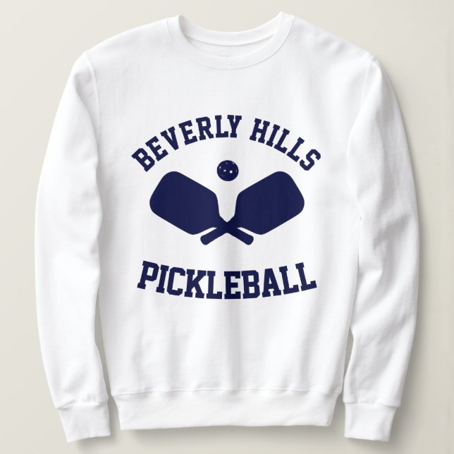 Navy Beverly Backe Pickleball Sweatshirt T Shirt (Design framsida)