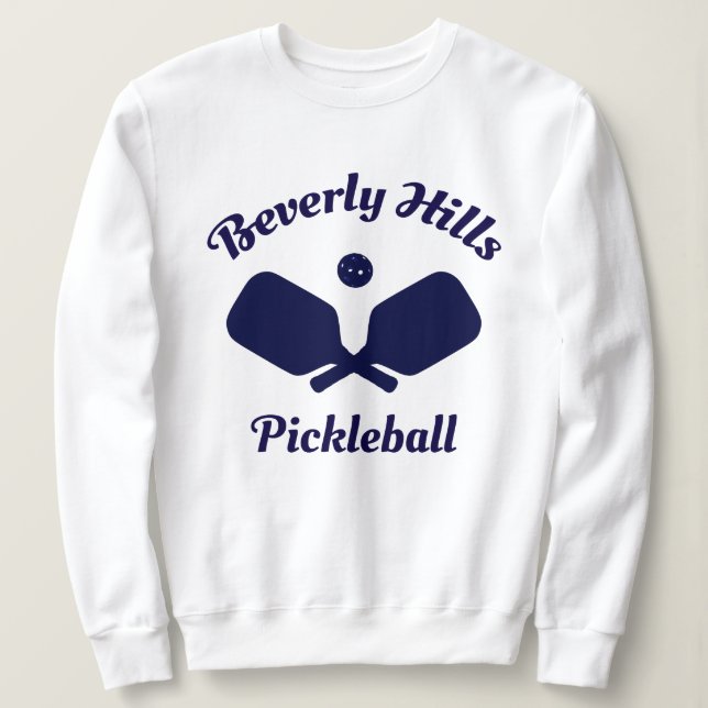 Navy Beverly Backe Pickleball Sweatshirt T Shirt (Design framsida)