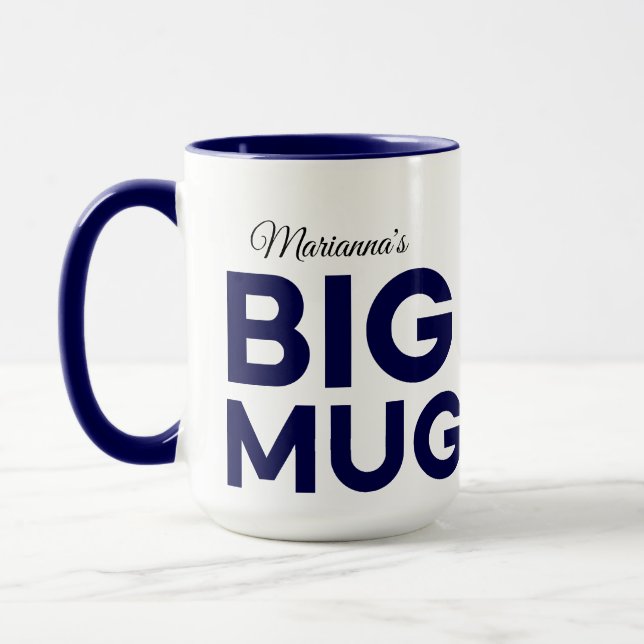 Navy Big Mug | Huge Mug | Script Custom Name Mugg (Vänster)