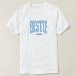 Navy + Blå Falskt Glitter BESTIE Möhippa T Shirt